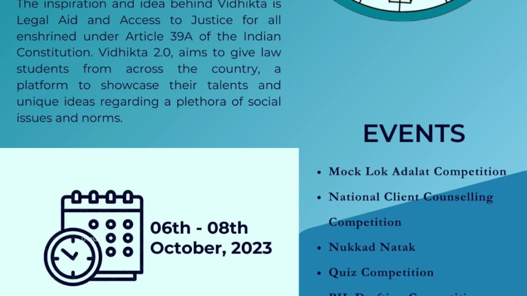 VIDHIKTA 2.0, Legal Fest by Chanakya National Law University, Patna (6th-8th October 2023)